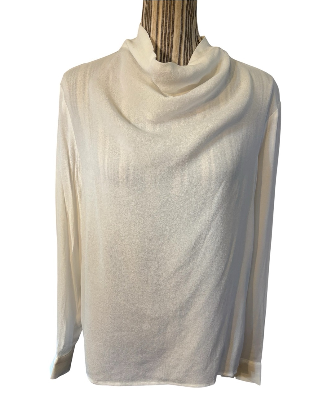 H&M Cream Cowl Neck Long Sleeve Blouse